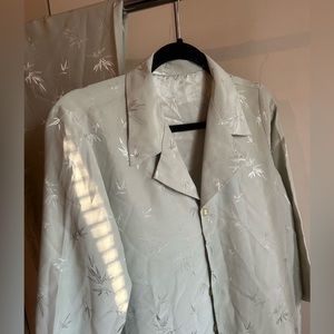 Matching Sage Silk Set Size L, Bridesmaids, Pajamas, Lounge Set